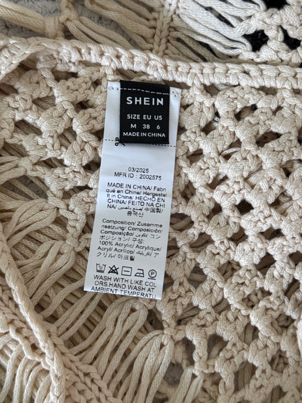 Bohemian Festival Crochet Halter Fringe Top in Cream - Picture 7 of 7